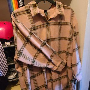 Wild fable pink tartan print dress